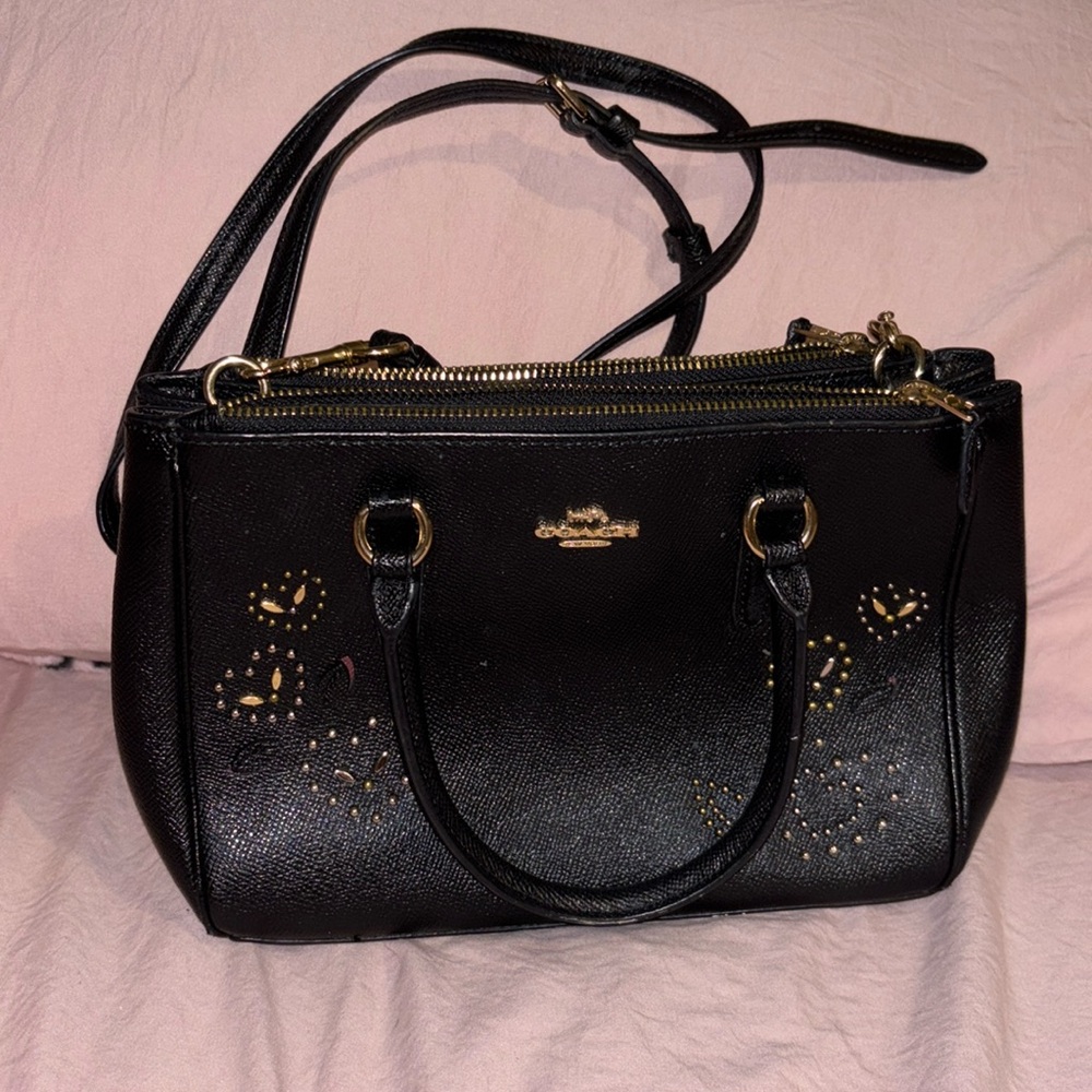 Black Coach Bag with gold details